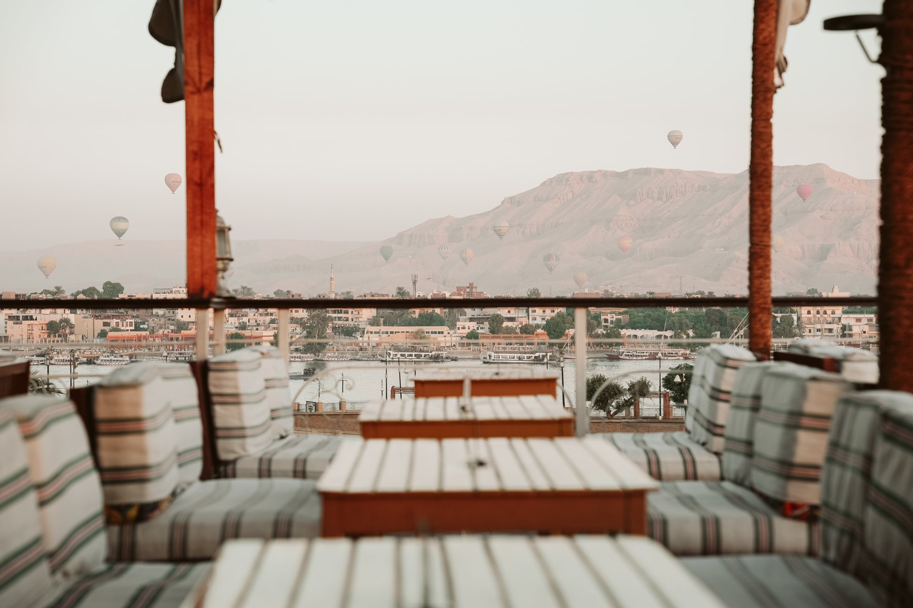 The Nile and western hills viewed from the rooftop